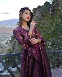 كراس وكفتان - فستان كردي - بنفسجي - Binsvş 5