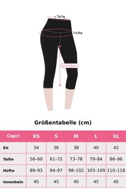 Cottonhill Capri-Leggings Damen 3/4 – hoher Bund, Graublau, Größe M 5