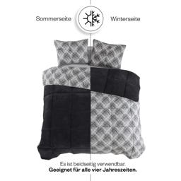 HELDENA Wellsoft Bettdecken-Set 220 × 240 cm – Schwarz, mit Kissenbezügen 2