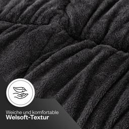 HELDENA Wellsoft Bettdecken-Set 135 × 200 cm – Schwarz, mit Kissenbezügen 2