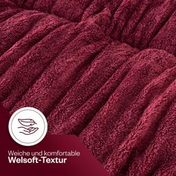 HELDENA Wellsoft Bettdecken-Set 155 × 220 cm – Bordeaux, mit Kissenbezügen 2