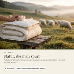 HELDENA Bettdecke 135x200 cm – 100 % Schafwolle, Baumwollbezug, 350 g/m² – nur 5 Stück 1