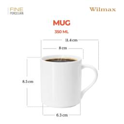 Wilmax Becher 320 ml 4er-Set Weiß Porzellan 5