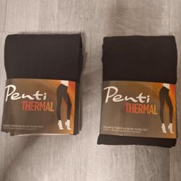 Penti Thermo-Leggings Damen ohne Fuß – blickdicht mit Fleece-Innenseite, Schwarz & Anthrazit – 1er 8
