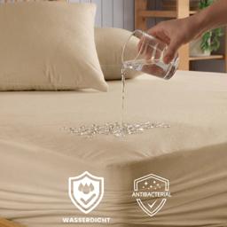 HELDENA Matratzenschoner wasserdicht 90×200–200×200 cm – Mikrofaser Spannbettform, Braun – 140x200 1