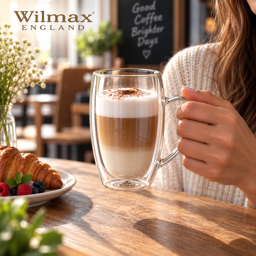 Wilmax Doppelwandiger Becher 400 ml 4er-Set Transparent 2