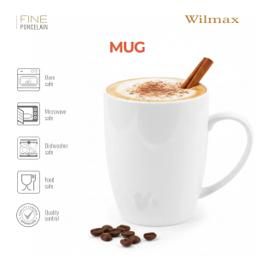 Wilmax Tasse 460 ml 4er-Set Weiß Porzellan 4