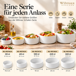 Wilmax Schale 23 cm 3630 ml Weiß Porzellan 7