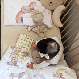 "Regenbogen Einhorn" Premium Kinderbettwäsche – 100 x 135 cm / 40 x 60 cm / 100% Musselin 7