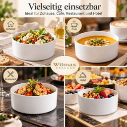 Wilmax Schale 23 cm 3630 ml Weiß Porzellan 8