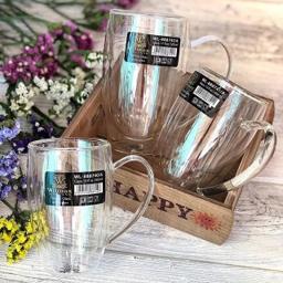 Wilmax Doppelwandiger Becher 400 ml 4er-Set Transparent 8