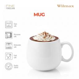 Wilmax Tasse 400 ml 4er-Set Weiß Porzellan 3