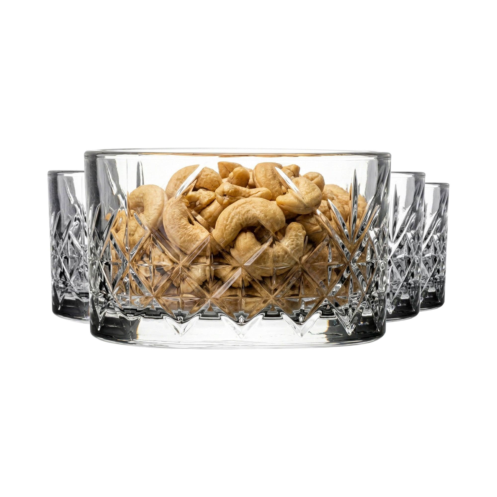 HELDENA Dessert Bowls 210 ml – Set of 4 Vintage Glass Bowls