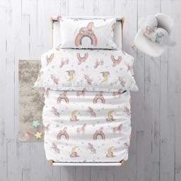 "Regenbogen Einhorn" Premium Kinderbettwäsche – 100 x 135 cm / 40 x 60 cm / 100% Musselin 5