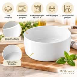 Wilmax Schale 23 cm 3630 ml Weiß Porzellan 5