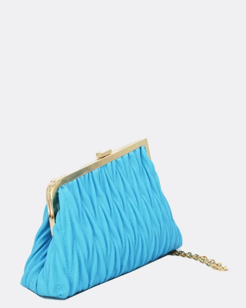 Handtasche – pochette biface matelasse bleu