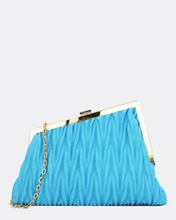 کیف دستی – pochette biface matelasse bleu 2