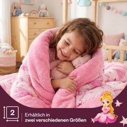 HELDENA Prinzessin Kinder-Schlafset 3-teilig – 135 x 200 cm Steppdecke, Spannbettlaken & Kissenbezug 1