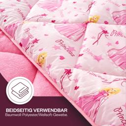 HELDENA Prinzessin Kinder-Schlafset 3-teilig – 135 x 200 cm Steppdecke, Spannbettlaken & Kissenbezug 4