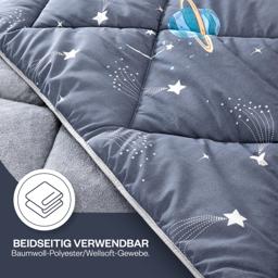 HELDENA Astronaut Kinder-Schlafset 3-teilig – 135 × 200 cm Steppdecke, Spannbettlaken & Kissenbezug 5