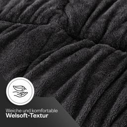 HELDENA Wellsoft Bettdecken-Set 200 × 200 cm Schwarz – Steppdecke & 2 Kissenbezüge 4
