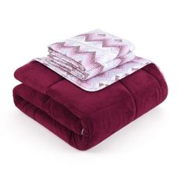HELDENA Wellsoft Bettdecken-Set 200 × 200 cm Bordeaux – Steppdecke & 2 Kissenbezüge 2