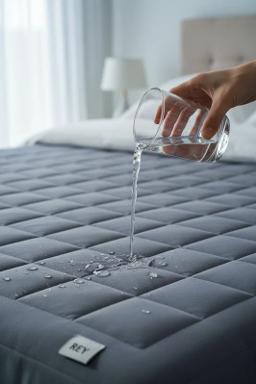 HELDENA Matratzenschoner wasserdicht 160 × 200 cm – Baumwolle gesteppt, Grau 1