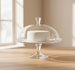 HELDENA Teeservice mit Tortenplatte 13-tlg. – 6 Teegläser 170 ml + Servierplatte Ø 32,2 cm 10
