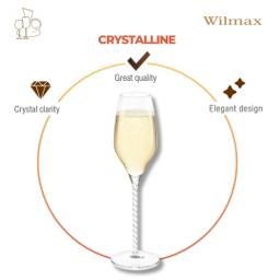 جام شامپاین Wilmax Crystalline 300 میلیلیتر – ست 2 عددی، شیشه شفاف 5