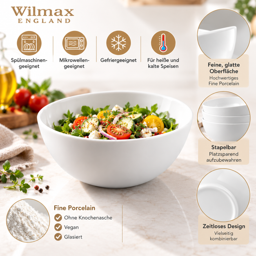 Wilmax Schale Ø 11 cm 300 ml – 6er-Set, Weiß Porzellan 5
