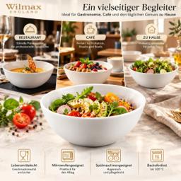 Wilmax Schale Ø 11 cm 300 ml – 6er-Set, Weiß Porzellan 6