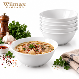 Wilmax Schale Ø 15 cm 700 ml – 6er-Set, Weiß Porzellan 2