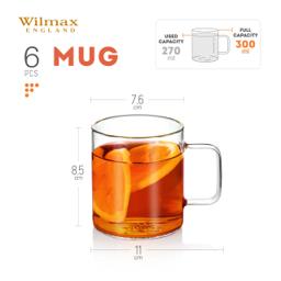 Wilmax Glasbecher 320 ml – 6er-Set, Borosilikatglas 3