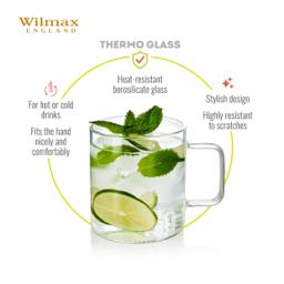Wilmax Glasbecher 320 ml – 6er-Set, Borosilikatglas 4