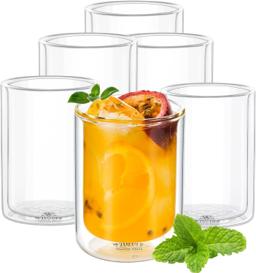 Wilmax Doppelwandiges Glas 200 ml – 6er-Set, Thermoglas 1