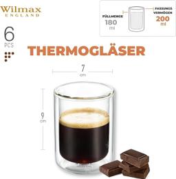 Wilmax Doppelwandiges Glas 200 ml – 6er-Set, Thermoglas 3