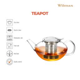 Wilmax Glas-Teekanne 650 ml mit Edelstahlfilter – Thermoglas 5