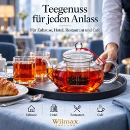 Wilmax Glas-Teekanne 770 ml mit Glasfilter – Thermoglas 4