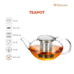 Wilmax Glas-Teekanne 1050 ml mit Edelstahlfilter – Thermoglas 5