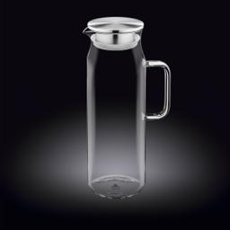Wilmax Glaskrug 1500 ml mit Edelstahldeckel & Filter – Thermoglas 1