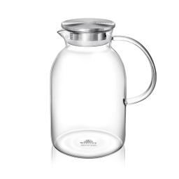 Wilmax Glaskrug 2100 ml mit Edelstahldeckel & Filter – Thermoglas 1