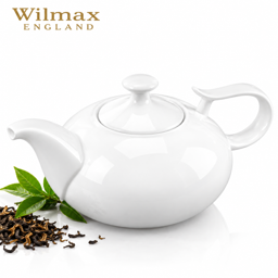 Wilmax Kaffee- & Teekanne 450 ml mit Ausgusssieb – Weiß Porzellan 1