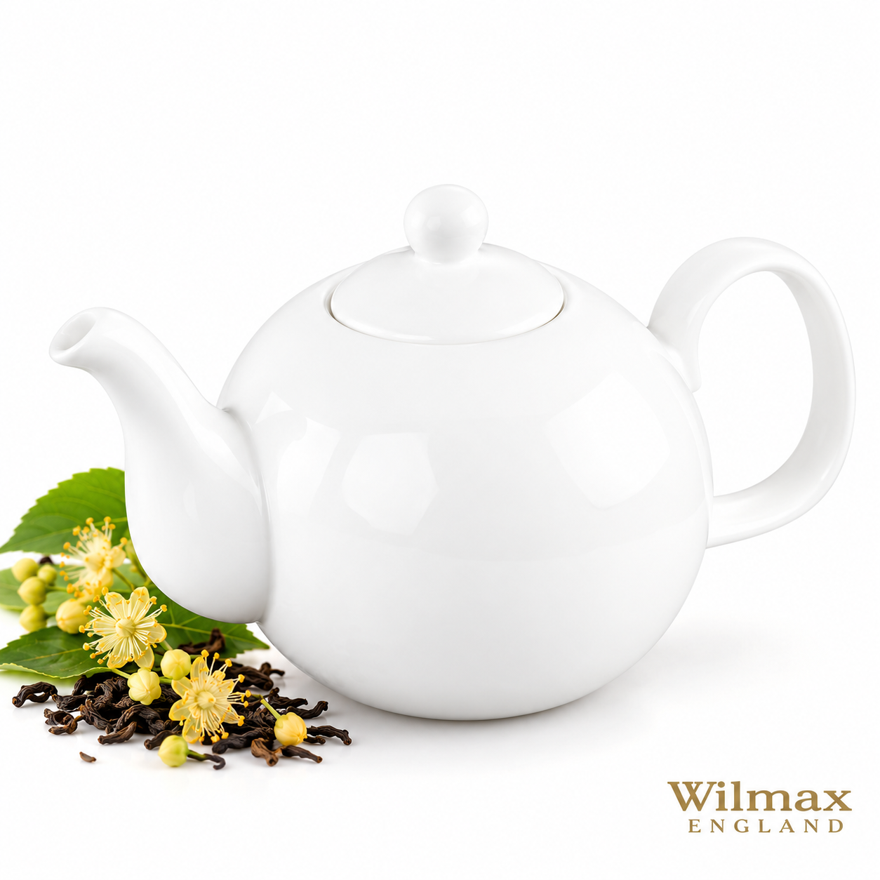 Wilmax Kaffee- & Teekanne 500 ml mit Ausgusssieb – Weiß Porzellan (Modell 994018)