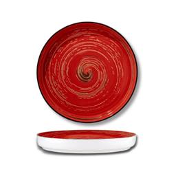 Wilmax Teller 28 cm Porzellan mit Spiraldekor – Rot, Gelb, Grün & Blau 1