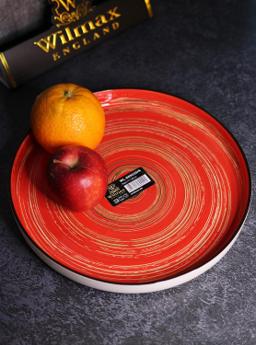 Wilmax Teller 28 cm Porzellan mit Spiraldekor – Rot, Gelb, Grün & Blau 5