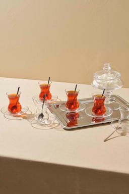 HELDENA Türk Çay Bardakları 120 ml – 6'lı Şeffaf Cam Set 6